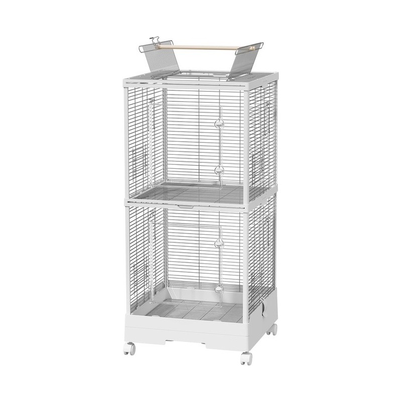 490 Transparent Door Splash Proof Double Layer Bird Cage