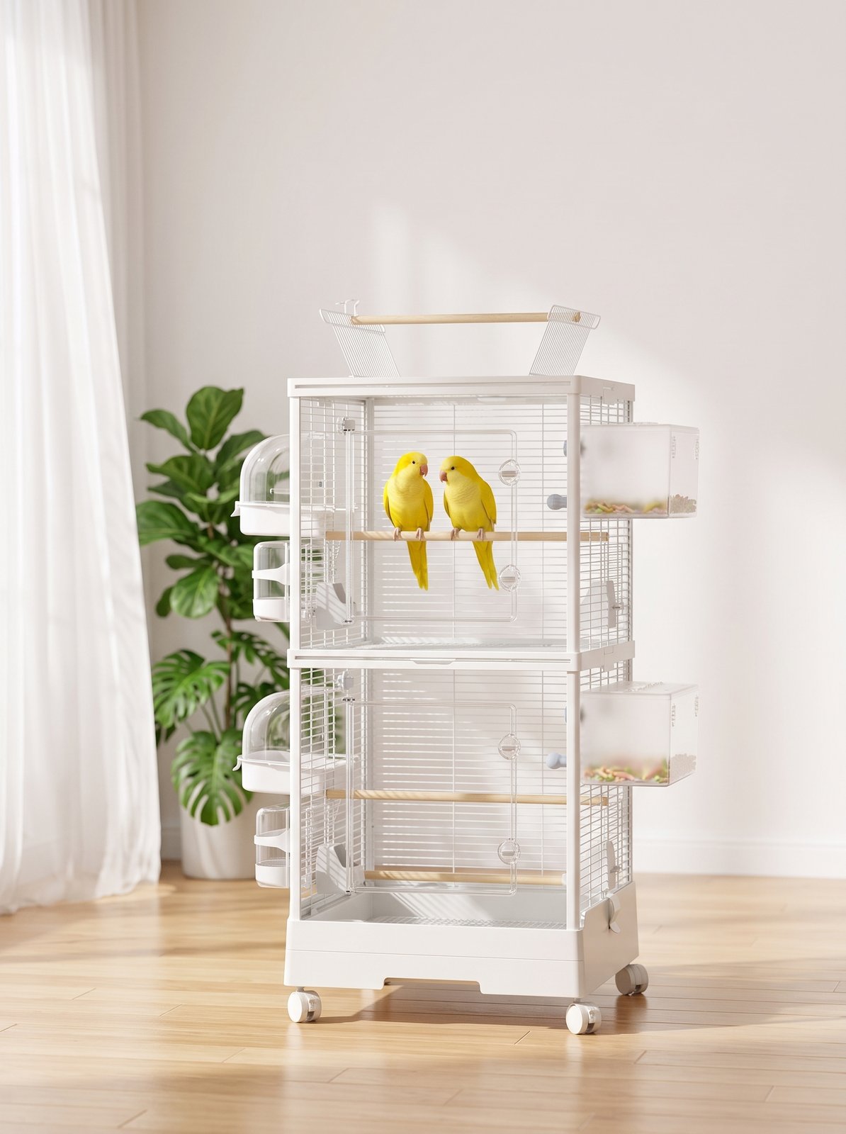 490 Transparent Door Double Layer Bird Cage view 2
